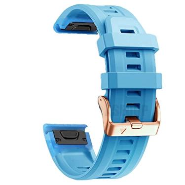 Imagem de VEVEL Pulseira de relógio de 20 mm para Garmin Fenix 6S 6SPro 5S 5SPlus Descent Mk2S D2 Delta Silicone Quick Release Watch Easy Fit Pulseira (Cor: V, Tamanho: Para Fenix 6S Sapphire)