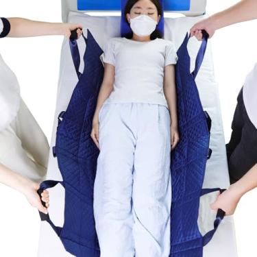 Imagem de Almofada de cama de posicionamento multiuso com alças reforçadas, folhas de transferência reutilizáveis e laváveis para girar, levantar e reposicionar para idosos cama de hospital lençol de