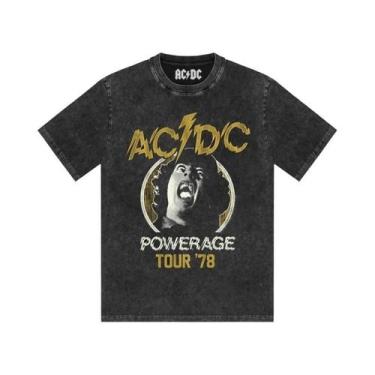 Imagem de Camiseta Masculina Estampada AC/DC Band, Lavada, Retro, Manga Curta, C