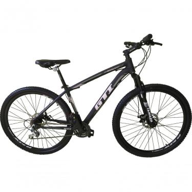 Imagem de Bicicleta Aro 29 Gti Roma Alumínio 21v Freio A Disco Hidráulico Garfo Com Suspensão - Preto-cinza Tam.19