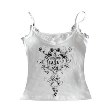 Imagem de Camiseta Gráfica Vintage Y2K Feminina De Manga Curta Casual Estilo Ret