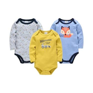 Imagem de Macacão De Algodão Para Bebês Meninos Recém-Nascidos, Manga Longa, Pre