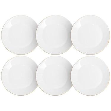 Imagem de Jogo de Pratos de Sobremesa Catarina em Opaline com Fio de Ouro 19cm 6