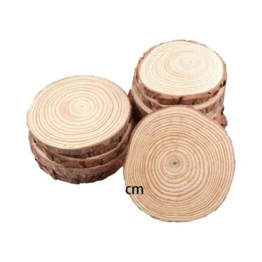 Imagem de Fatias De Madeira De Pinheiro Natural 3-16CM, Discos Redondos De Casca