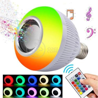 Imagem de Lâmpada Led 12W E27 Rgb Colorida Com Caixa De Som Bluetooth