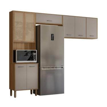 Imagem de Armario de Cozinha Compacta Paolla 261,2 cm com 8 Portas Ipe/fendy