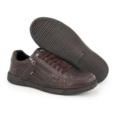 Imagem de Sapatenis Masculino Conforto Couro Café Ziper BR2-Masculino