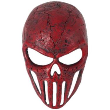 Imagem de Máscara de cosplay: Reds Skulls, Halloween, Carnaval, Páscoa, Máscara 