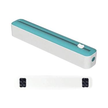 Imagem de Dispensador De Filme Plástico Para Cozinha Preto, Azul, Amarelo E Verd