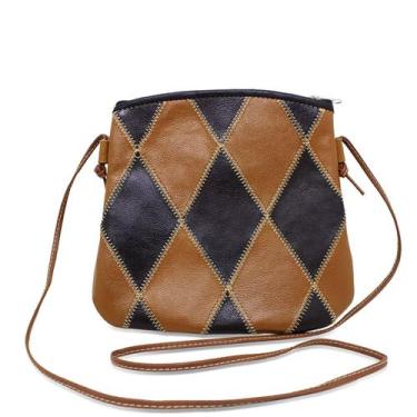 Imagem de Bolsa Feminina a Tiracolo de Retalhos Mosaico - Relicário, Caramelo, M