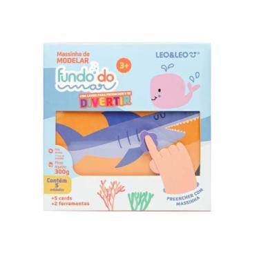 Imagem de Kit Massa de Modelar para Colorir Fundo do Mar - 5 Cores + 5 Cards + 2