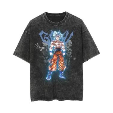 Imagem de Camiseta Masculina Oversized De Algodão Com Estampa Dragon Ball Verão 