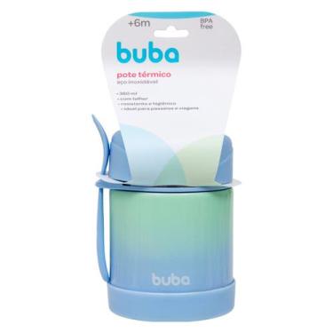 Imagem de Pote Térmico Buba Inox com Talher Degradê Azul 320ml