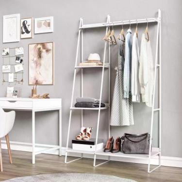 Imagem de Arara de Roupas em Aço Begônia CabeCasa MadeiraMadeira Branco