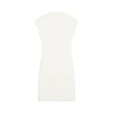 Imagem de Vestido Mini Vintage Feminino De Gola Alta Sem Mangas Em Malha Elástic