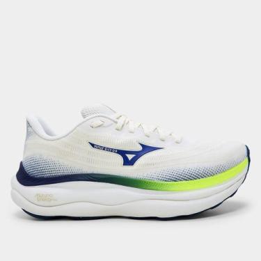 Imagem de Tênis Mizuno Wave Sky 9 Masculino, Branco, Amarelo, 39