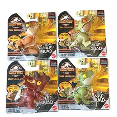 Imagem de Figurine JurassicWorld 2021 Camp Cretaceous Snap Squad Bundle Set (Carnotaurus, Spinosaurus, Triceratops, Velociraptor) - Target Exclusive