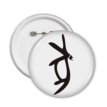 Imagem de Bones Inscriptions Broche de Porco do Zodíaco Chinês Emblema de Botão Decoração 5 peças