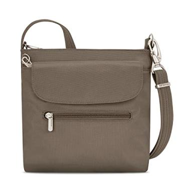 Imagem de Travelon Mini bolsa de ombro clássica antifurto, Bolsa tiracolo feminina clássica antirroubo Travelon, Noz-moscada
