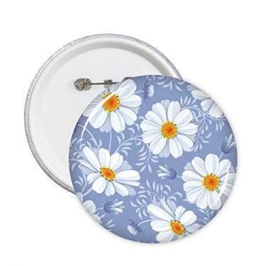 Imagem de Alfinetes redondos para plantas de flores calliopsis brancas, emblema, decoração de roupas, 5 peças, presente