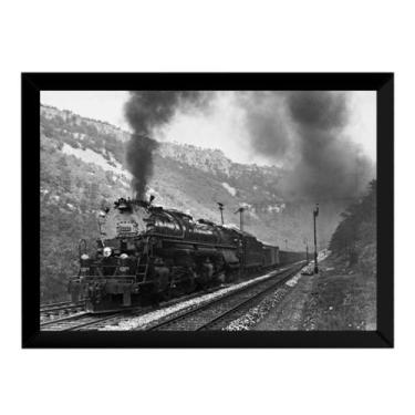 Imagem de Quadro Decorativo Vintage Trem Locomotiva Ferrovia - Fanarte