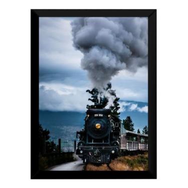 Imagem de Quadro Decorativo Locomotiva Maria Fumaça Trem Retro - Fanarte