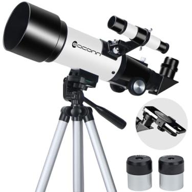 Imagem de Telescopes, Telescope for Kids and Adults Beginners, 70mm Aperture 400mm Focus Length Refractor Travel Telescope with AZ Mount for Observe The Moon and Landscape (White)