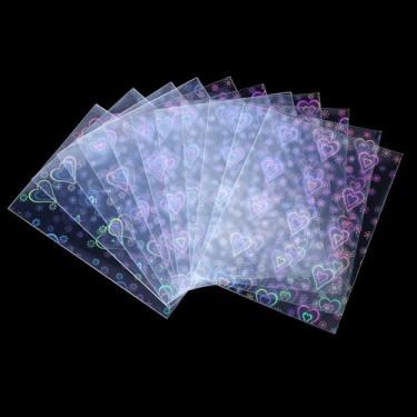 Imagem de LIQWEI 100 Pcs Photocard Sleeves Love Heart-Shape, Holographic Card Sleeves Transparent Waterproof, Protective Photocard Holder for Trading Cards Penny Sleevesra