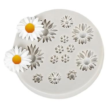 Imagem de Lindos moldes de silicone de margarida, moldes de fondant e chocolate em forma de flor, ferramentas de cozimento, moldes de argila em miniatura para fazer joias e brincos, decoração de bolos, topo de