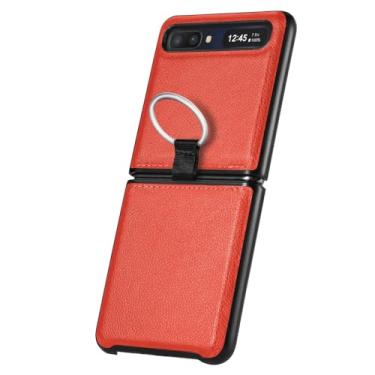 Imagem de Capa de couro confortável para Samsung Galaxy Z Flip 5 3 5G Flip4 flip5 flip2 Flip 4 2 Flip3 Capa protetora contra quedas, laranja, para Samsung Z Flip 1