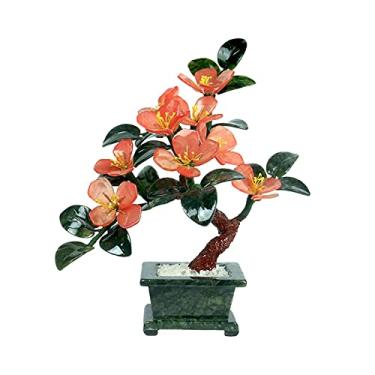 Imagem de KUYBTU Árvores artificiais, plantas, bonsai, artificiais, bonsai, estilo chinês, jade, bonsai - vaso de plantas artificiais para exibição em vaso de mesa, ornamentos para casa, decorações antigas