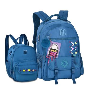 Imagem de Kit Mochila e Lancheira Escolar com cadarços Rebecca Bonbon-Feminino