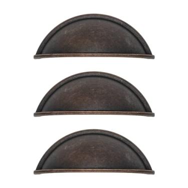 Imagem de Kit 3 Puxador Concha Puxadores De Gaveta Moveis Armario (Bronze Envelhecido)