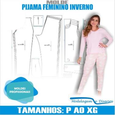 Imagem de Molde Pijama Feminino, Modelagem&Diversos, Tamanhos P ao XG