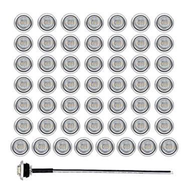 Imagem de MADCATZ Lente transparente de 3/10.2 cm, âmbar com 3 luzes de LED seladas para sinalização de seta, montagem embutida para trator de caminhão caminhão de reboque com anel de aço inoxidável, 12 V CC,