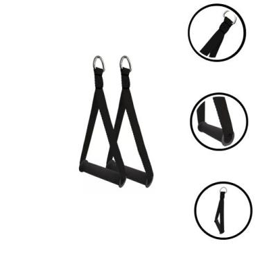 Imagem de Manopla Par Simples Alça Puxador Nylon Academia Cross Over - REI DO FI