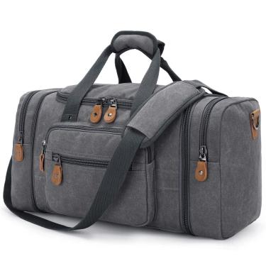 Imagem de Mochila Gonex Canvas 50L expansível para viagens cinza