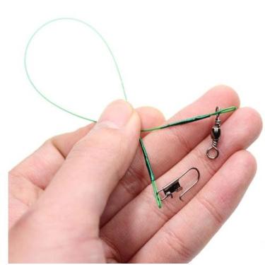 Imagem de Encastoador 15cm para pesca com cabo de aço (chicote anti mordida) com