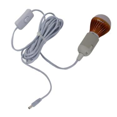 Imagem de E27 Bola Lâmpada Espiral LED Solar Luz Branca 5W Portátil Camping Tenda 12V Com 3 Metros DC Linha