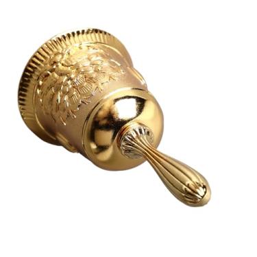 Imagem de Aqur2020 Campainha de Mão, Sino de Mesa de Liga Com Som Claro para Sala de Aula, Jantar de Alcance de Alimentos para o Casamento de Alarmes do Professor (GOLD)