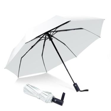 Imagem de Guarda-chuva pequeno NPCQUN Travel Essentials branco à prova de vento