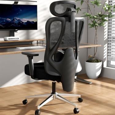 Imagem de Hbada Cadeira de escritório ergonômica P3 Pro com suporte lombar ajustável 2D, cadeira de escritório com encosto de cabeça ajustável em 3D e apoios de braço, função de inclinação contínua de 135°