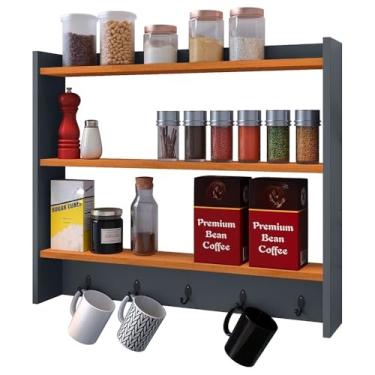 Imagem de Armário Aéreo Nicho Suspenso Organizador Para Cozinha - Cores(Armário Aéreo Cinza)