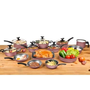 Imagem de Jogo Conjunto Panelas 13 Peças Antiaderente(Rose)