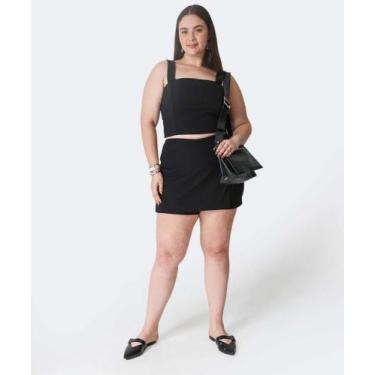 Imagem de Shorts Saia Plus Size Feminino Marisa-59032, G1, Preto