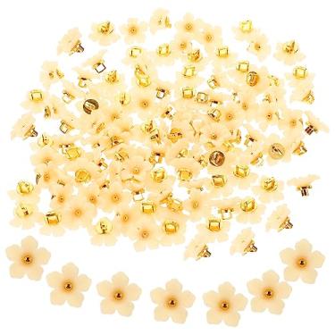 Imagem de Tofficu 200 Unidades botões de flores de plástico decoração vintage página de recados costura acessorios acessórios de costura botões de scrapbook botões de costura de plástico camisa Bebê