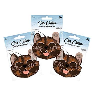 Imagem de Car Cuties Frio CAT Car Air FRESHENER - Design de gato fofo, perfume de longa duração, parte dos lucros beneficia PAWS Chicago (chocolate - pacote com 3)