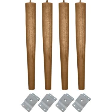 Imagem de Pé Palito 50cm Madeira Eucalipto Resistente + Chapinha Metal Inclinada (4)