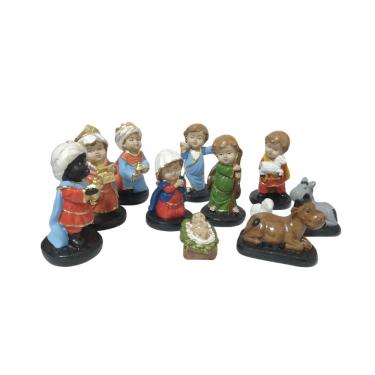 Imagem de Presépio Natalino Infantil Color Miniatura 11 peças Gesso
