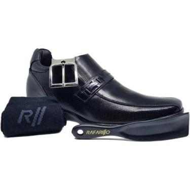 Imagem de Kit 4x1 Sapato Social Rafarillo Masculino Couro Legítimo Preto Marrom 